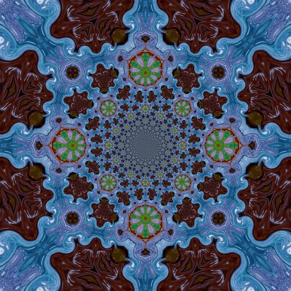Ročník Dekorativní Calathea Rostlina Zelená Textura Linka Textilie Kaleidoskop Pozadí — Stock fotografie