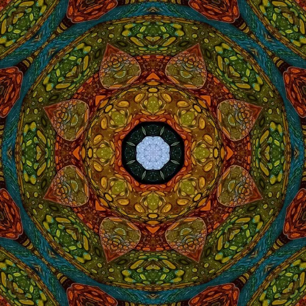 Klasik Dekoratif Kalathea Bitkisi Yeşil Desenli Tekstil Kaleydoskop Arka Plan — Stok fotoğraf