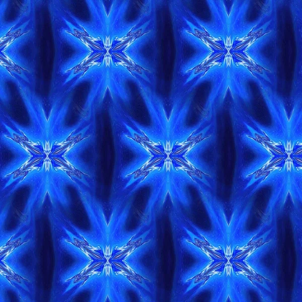 Starlight Disco Mit Eiskristall Textur Auf Blauem Farbenenergieeffekt Hintergrund Kaleidoskop — Stockfoto