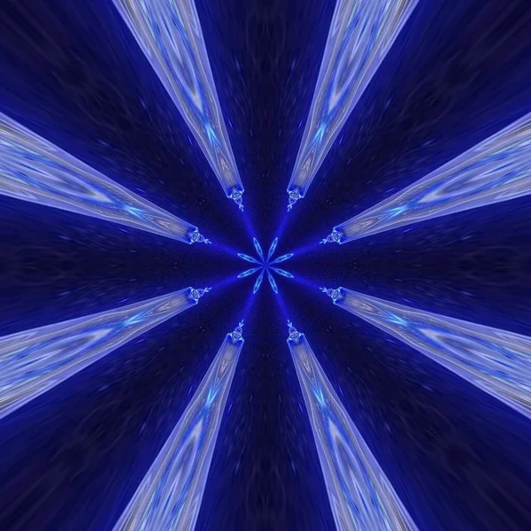 Mavi Renk Enerji Arka Planında Buz Kristal Desenli Yıldız Işığı — Stok fotoğraf