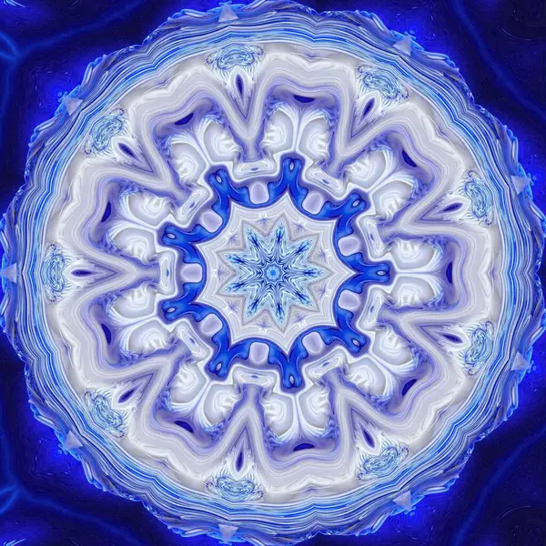 Stjernelysdisko Med Iskrystallstruktur Bakgrunn Blåfarge Energieffekt Kaleidoskopkonsept Sømløst Mønster Mandala – stockfoto