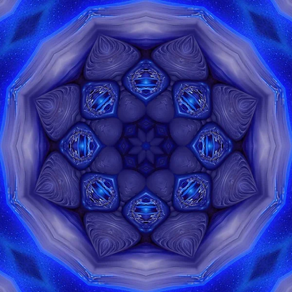 Fraktalmønster Kaleidoskop Sømløst Mønster Med Tema Blomsterblomsterdekorasjoner Som Blomstrer Bølgete – stockfoto