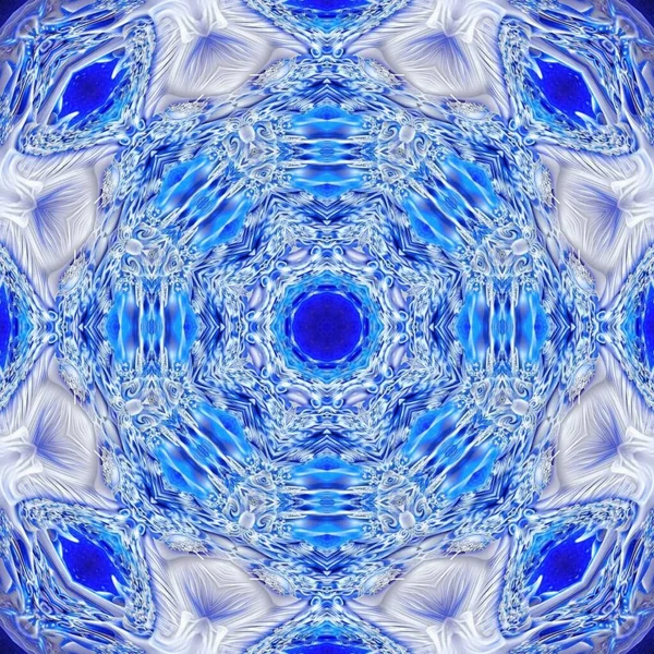 Fractal Μοτίβο Καλειδοσκόπιο Και Αδιάλειπτη Μοτίβο Θέμα Των Λουλουδιών Στολίδια — Φωτογραφία Αρχείου