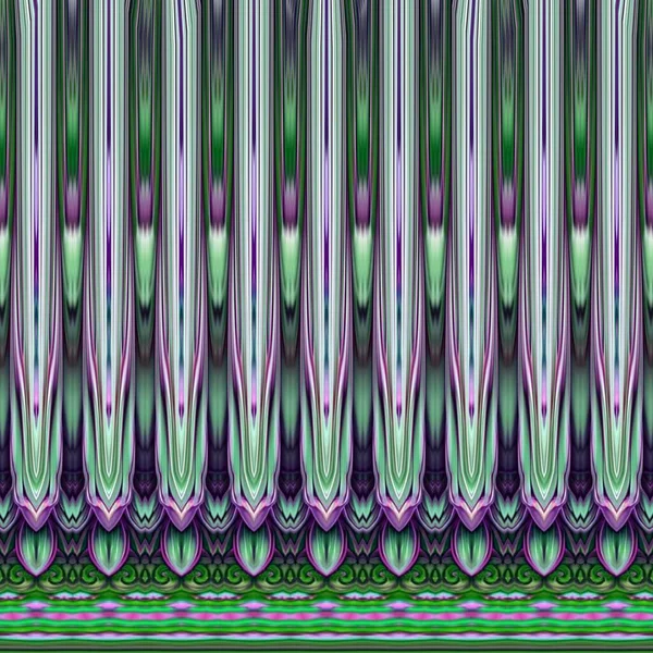Kaleidoscoop Textuur Ontwerp Naadloos Patroon Groene Blad Mandala Unieke Kunst — Stockfoto