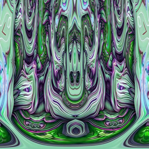 Kaleidoskop Textur Design Nahtlose Muster Und Grüne Blatt Mandala Einzigartige — Stockfoto