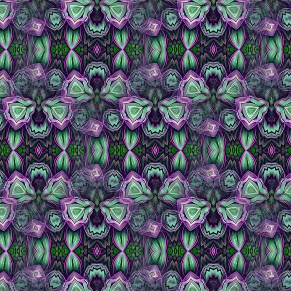 Caleidoscopio Textura Diseño Patrón Sin Costuras Mandala Hoja Verde Arte —  Fotos de Stock