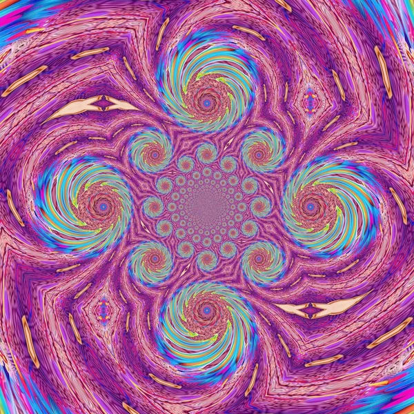 Színes Virágzó Virágok Folyadékáramlás Textúra Háttér Forgó Örvény Koncepció Kaleidoszkóp — Stock Fotó