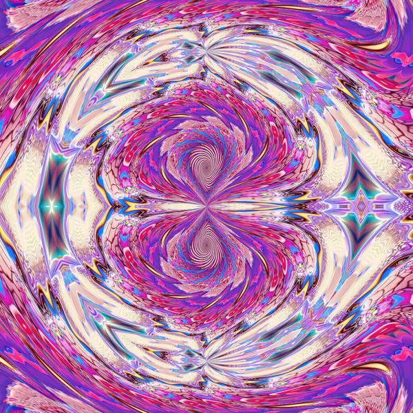 Женское Плетение Радужным Цветочным Декором Преобладают Розовый Калейдоскоп Дизайн Геометрический — стоковое фото