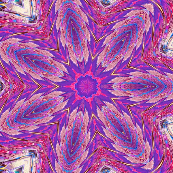 Női Szövés Szivárvány Virágos Dekorációval Domináns Rózsaszín Kaleidoszkóp Design Geometrikus — Stock Fotó
