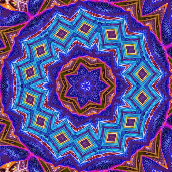Feminine Weave Rainbow Flowered Decoration Dominated Pink Kaleidoscope Design Geometric — Stock Photo, Image
