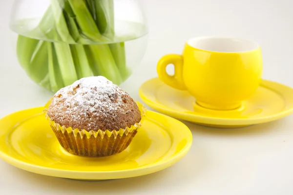 Cupcake and coffe cup — Stock Photo, Image