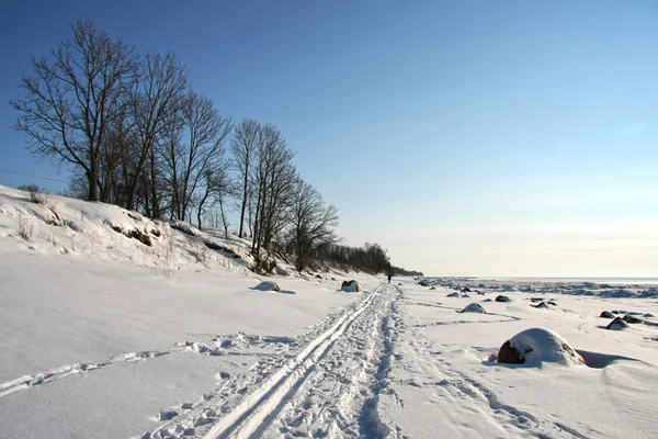 Zimowy krajobraz wybrzeża — Zdjęcie stockowe