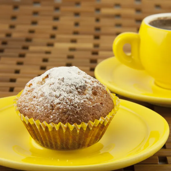 Cupcake et tasse de café — Photo
