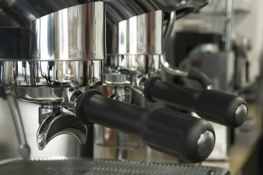 Bölüm kahve makinesi yakın çekim