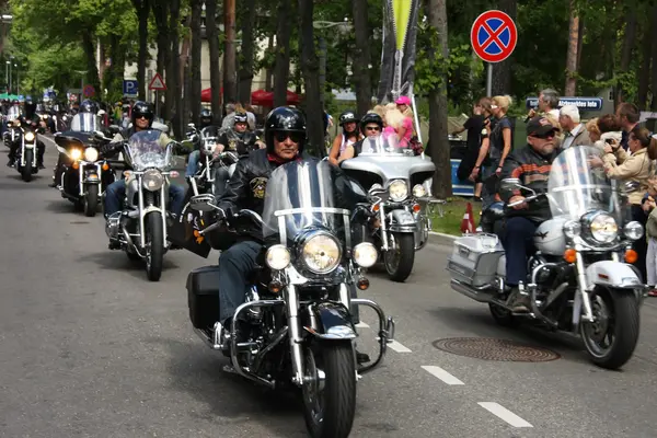 Harley davidson motorfiets parade — Stockfoto