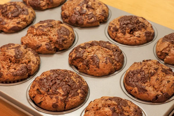 Muffins in baking dish — Stock Photo, Image