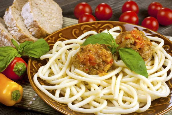 Meat balls with tomato sauce — Stock Photo, Image