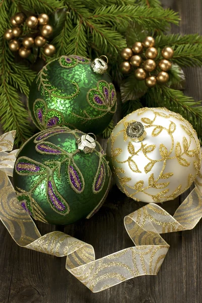 Christmas balls on fir tree — Stock Photo, Image