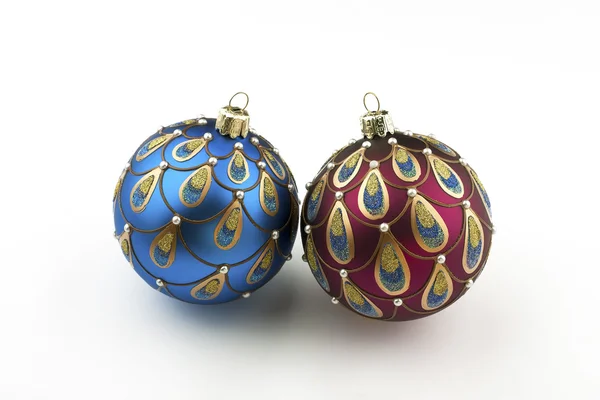 Composição de Natal com bolas coloridas brilhantes — Fotografia de Stock