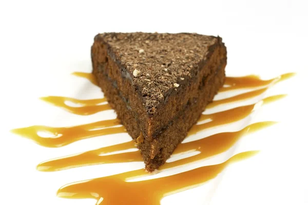 Chocolate cake with cream — Stock Photo, Image