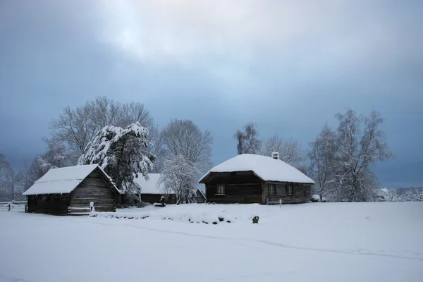 Parque Etnográfico de Inverno, Riga, Letónia — Fotografia de Stock