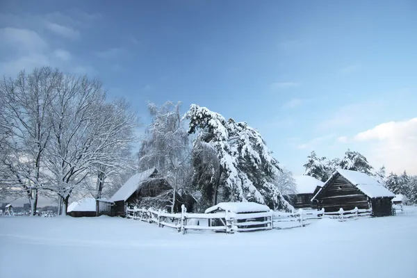 Winter Etnographic park, Riga, Latvia — Stock Photo, Image