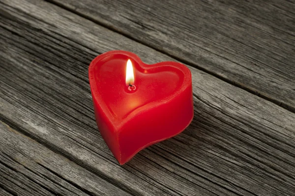 Red candle heart form — Stock Photo, Image