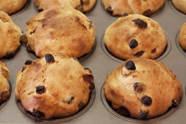 pişmiş kek üzümlü