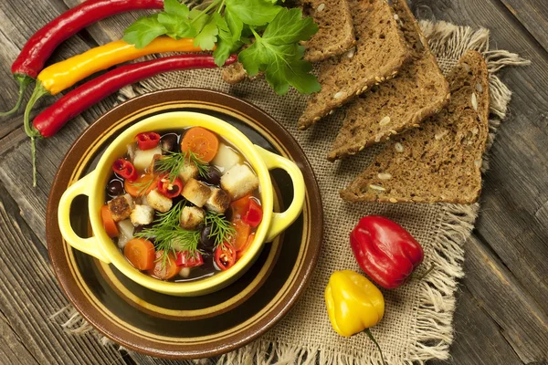 Beans vegetarian soup — Stock Photo, Image