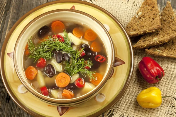 Beans vegetarian soup — Stock Photo, Image