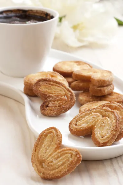 Natureza morta com biscoitos e café — Fotografia de Stock