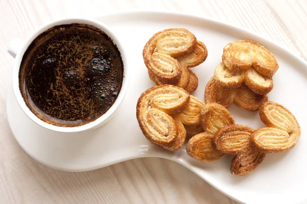 Natura morta con biscotti e caffè — Foto Stock