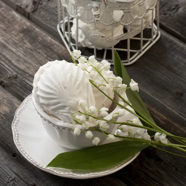 Bouquet of spring flowers lily of the valley with zephyrs — Stock Photo, Image