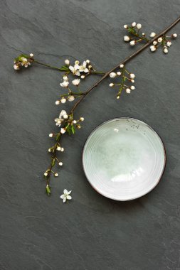 Renkli ve kirazlı arkaplan, üst görünüm