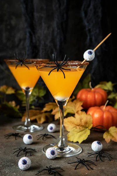 Halloween Cocktail Pumpkin Spice Martini Drink Festive Halloween Cocktail Pumpkin — Stock Photo, Image