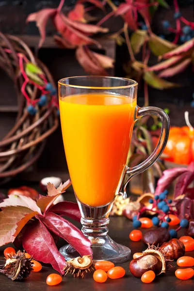 Cold Drink Seasonal Autumn Thanksgiving Concept Selective Focus Shallow Depth — Stock Photo, Image