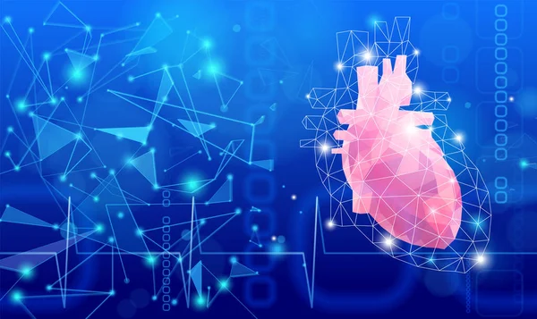 Modern tarzda düzenlenmiş geometrik bir kalp tasviri..