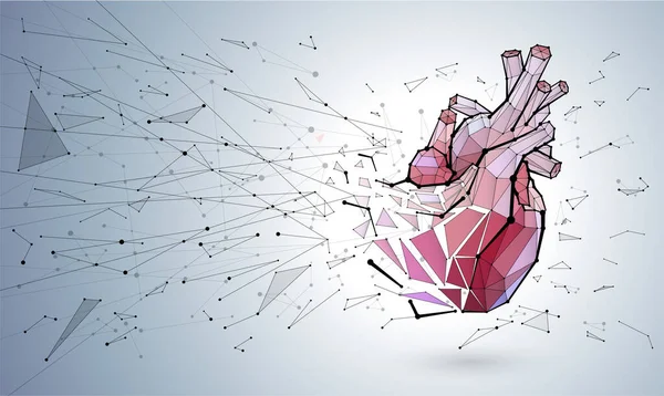 Illustration Vascular Tubes Human Heart — Vector de stock