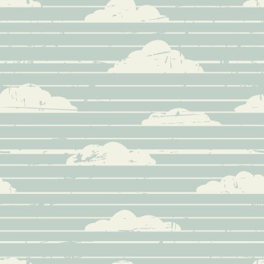 arka retro çizgili plan bulutlar ile