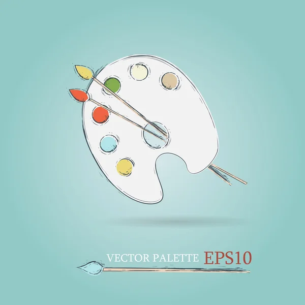 Vektor paletta és ecset — Stock Vector