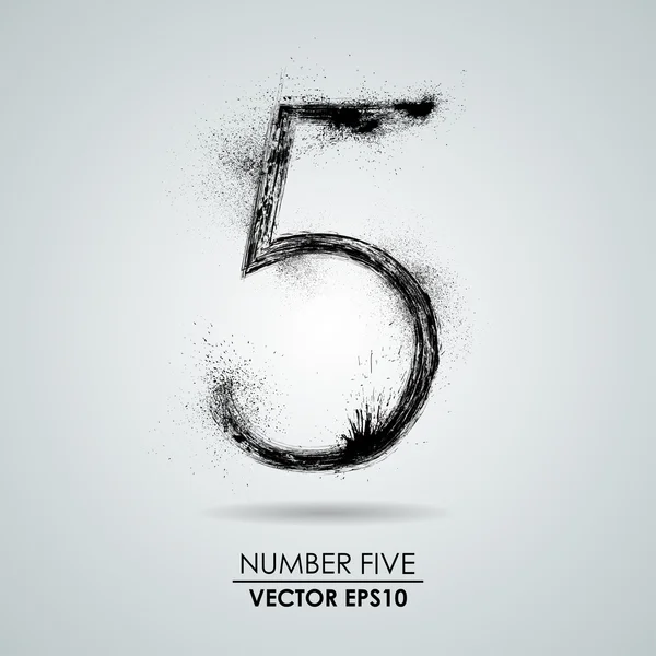 Número de grunge vectorial - cinco — Archivo Imágenes Vectoriales