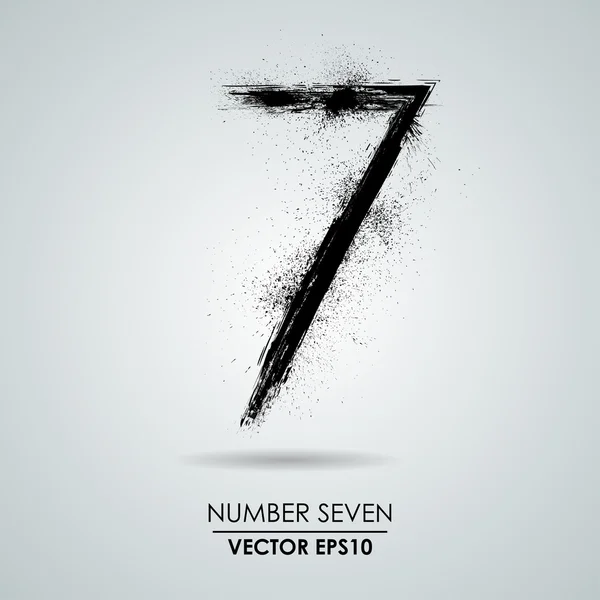 Vector grunge nummer - zeven — Stockvector