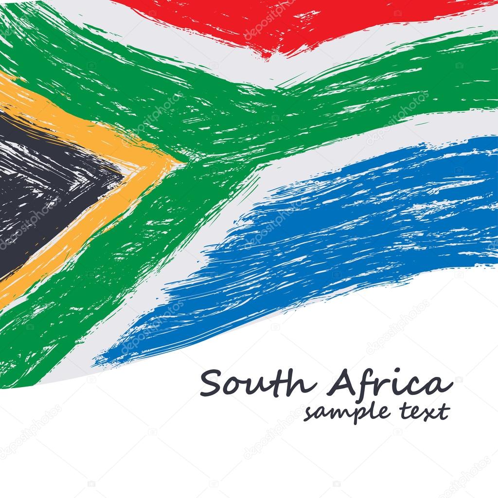 South African flag. Vector grunge