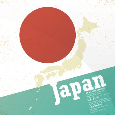 bayrak arka planda Japonya Haritası