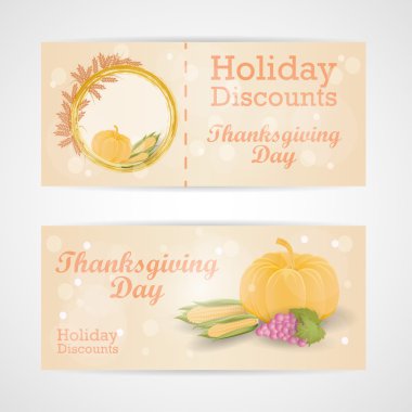 Mutlu Şükran Günü Satılık kartı.