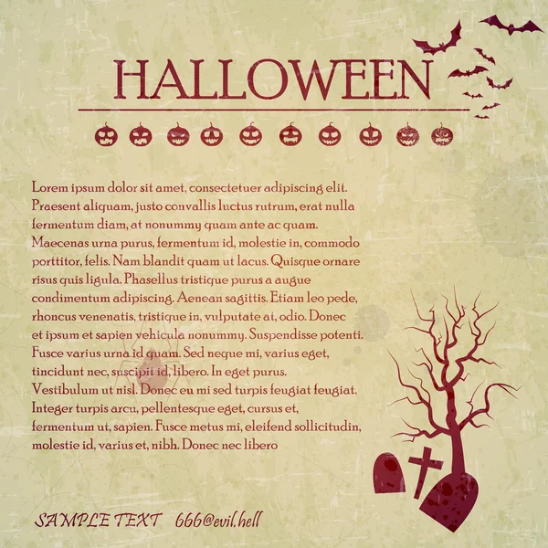 Papel cartel vintage halloween . — Archivo Imágenes Vectoriales