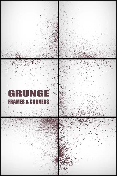 Vector set of grunge frames and corners — Stock Vector