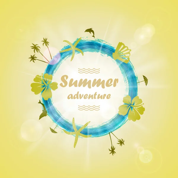 Summer background. Vector bright sunny tropical background. — Stock Vector