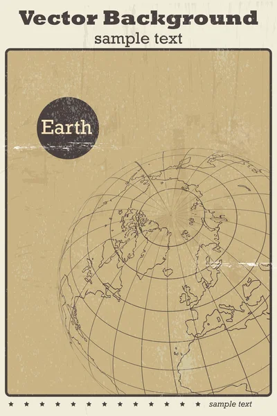 Vieille affiche rétro - planète Terre . — Image vectorielle