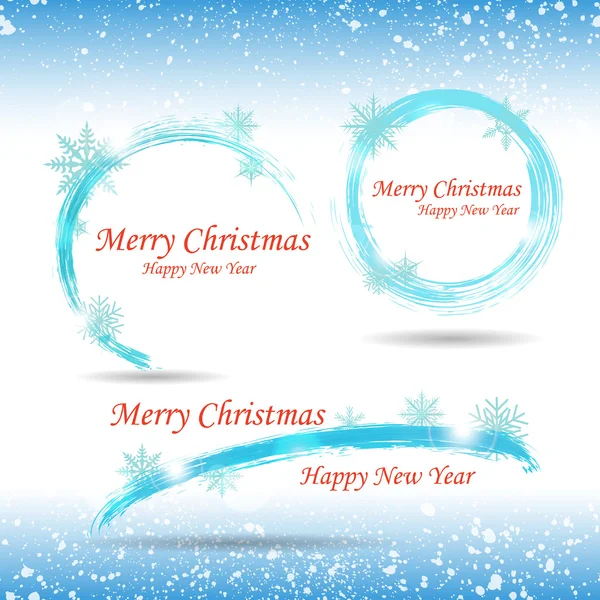 Un conjunto de tres banner de Navidad y Año Nuevo — Archivo Imágenes Vectoriales